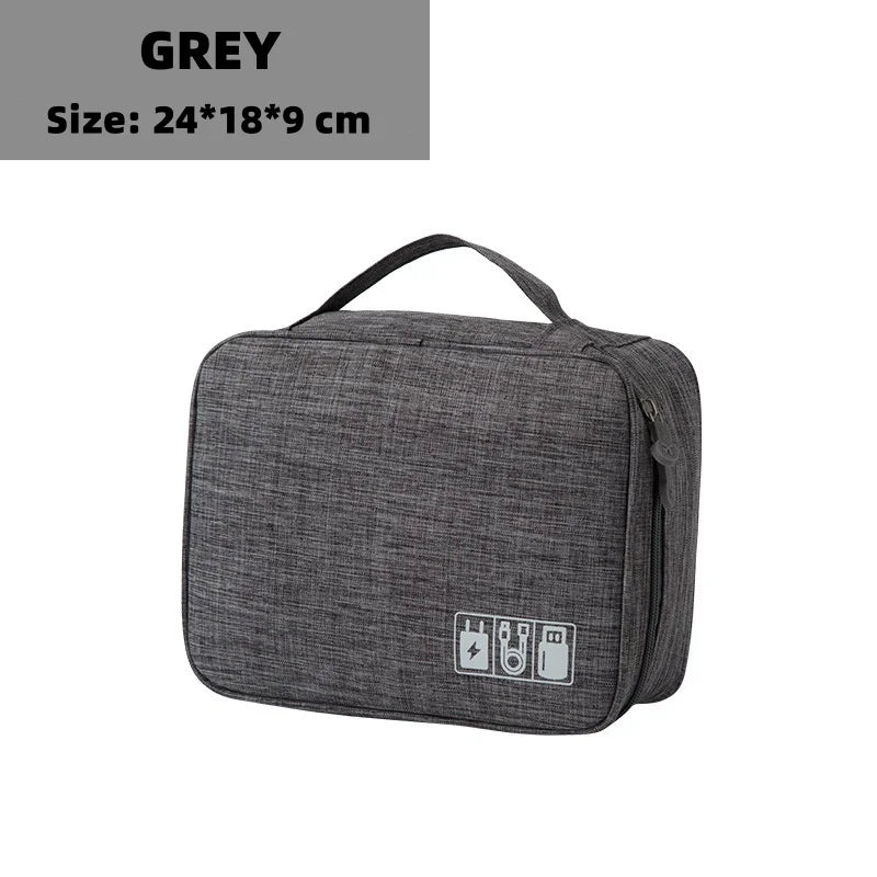 Three Layer Digital Storage Bag Multi-functional Cable Storage Box Portable Waterproof Travel Case for Data Mobile Power Bank
