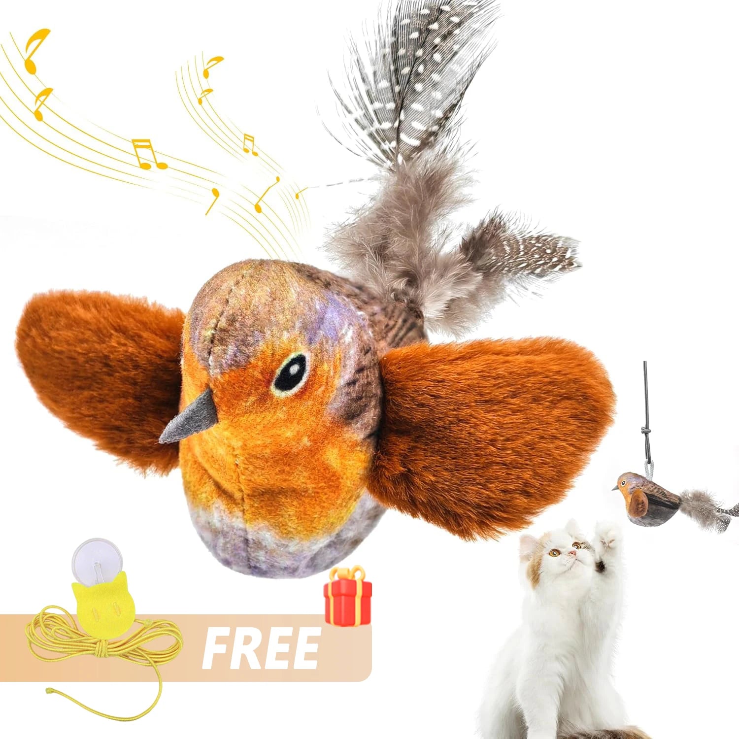 iLMH Cat Interactive Ball Toy Automatic Rolling Ball Faux Tail Rechargeable Smart Pet Electric Toy Pet Training Imitate Mouse