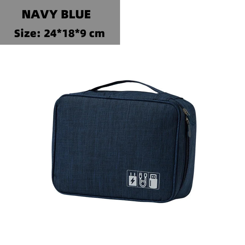 Three Layer Digital Storage Bag Multi-functional Cable Storage Box Portable Waterproof Travel Case for Data Mobile Power Bank