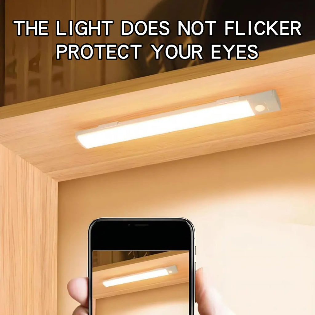 LED Motion Sensor Light Type C Rechargeable Light Wireless LED Night Light Cabinet Wardrobe Lamp Staircase Backlight For Kitchen